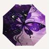 Butterfly, Cosmic Automatic Folding Umbrella  8 Ribs, Durable Iron Frame, Bright Color Pattern Compact Travel Umbrella, Suitable for Outdoor