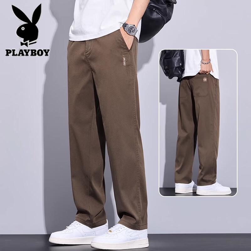 Playboy Men s Ice Silk Straight-Leg Casual Pants 33