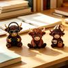 3D Beaded Highland Cattle DIY Kit 4-Piece Set Handmade Craft Kit Includes Detailed Instructions for Creating Small Decorative Figurines