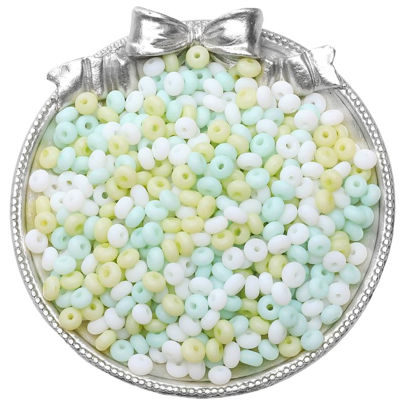 70pcs Glass Seed Beads Charm Frosted Mineral Abacus Czech Spacer Beads For Jewelry Making Accessories