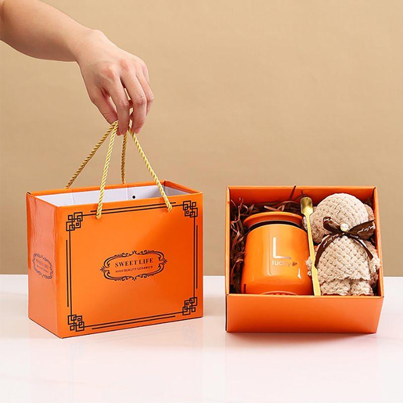 4 In 1 Ceramic Coffee Cup Set With Towel Bear & Spoon For Weddings, Birthdays, And Special Occasions - Includes Gift Box