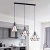 Nordic Minimalist Pendant Light - Industrial Diamond Three-Head Design for Restaurants and Bars