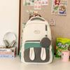 Blocking Color Large Capacity Backpack With Rabbit Ear Design And Print Letter