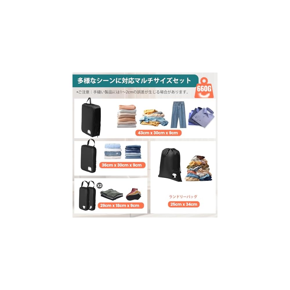 Samfolk Compression Bags for Travel, 5-Piece Set, Designed by a Professional Organizer, for