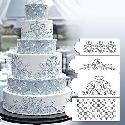 Princess Lace Cake Cupcake Stencils Flexible Craft Stencils 4 τεμάχια