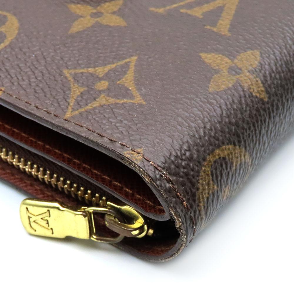 Used LOUIS VUITTON Bifold Wallet Compact zip M61667 Monogram Brown Accessory