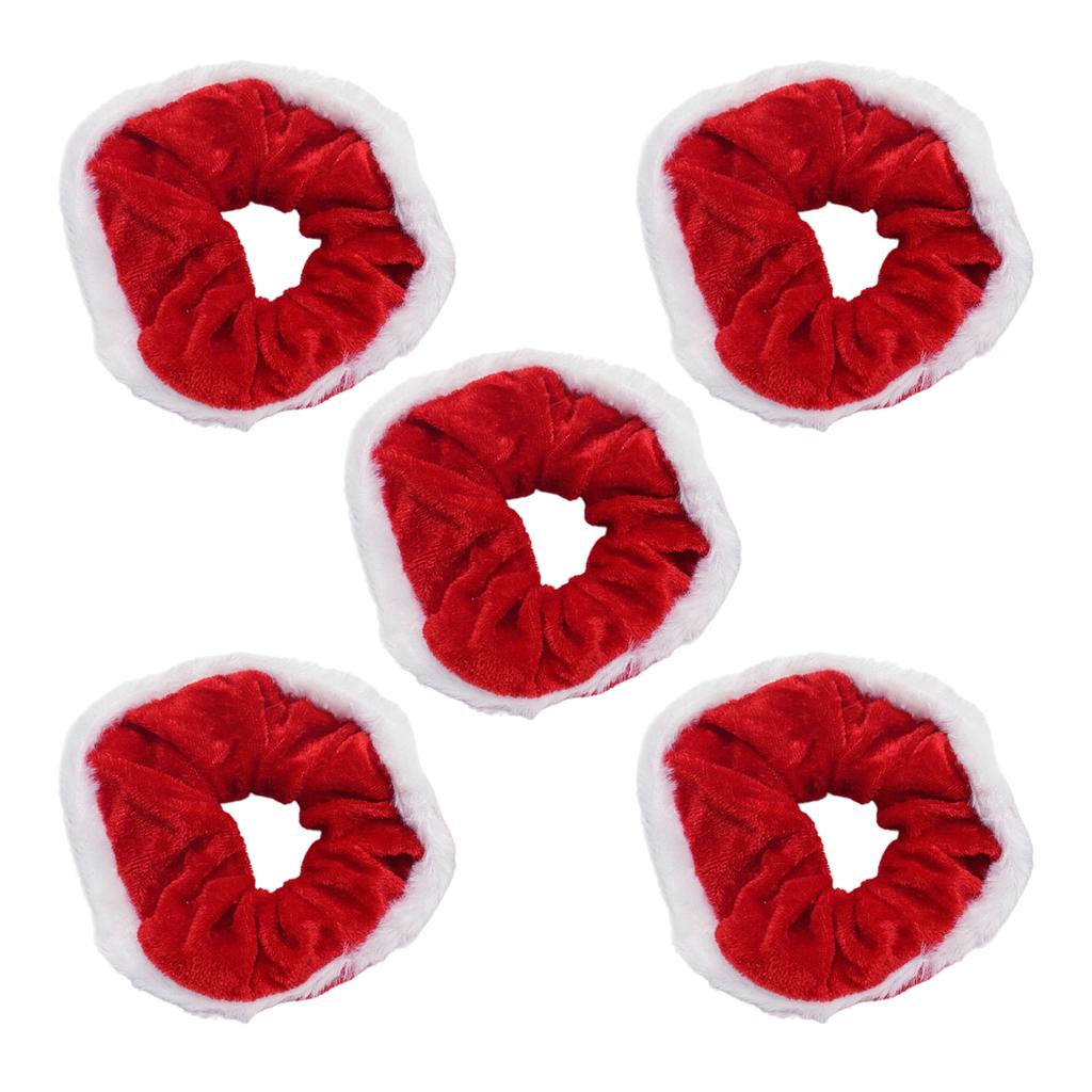 5 Pack Fashionable Christmas Hair Scrunchies Hair Ties for Ponytail Hair