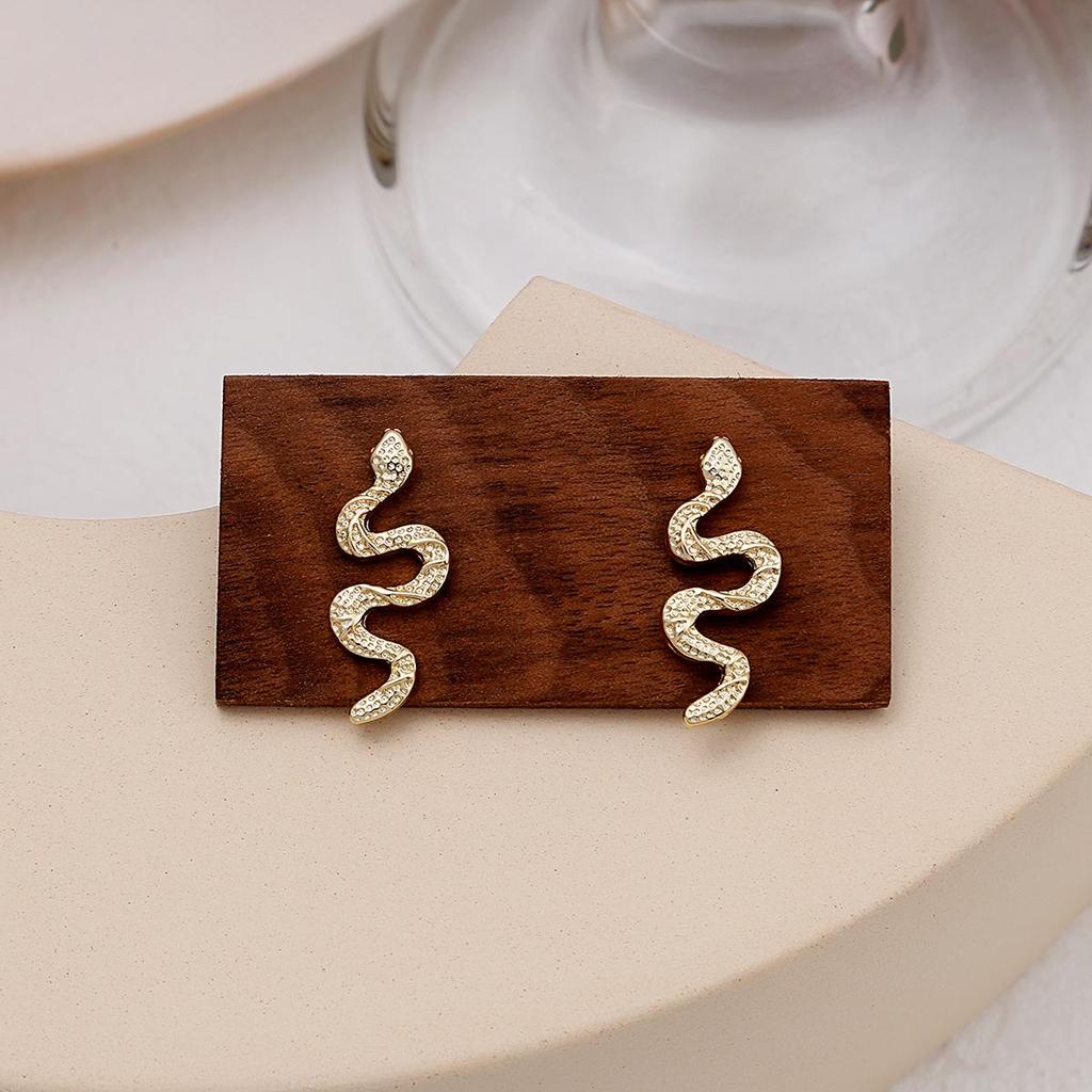 "Retro Snake-Shaped Earrings: European & American Hip-Hop Style"