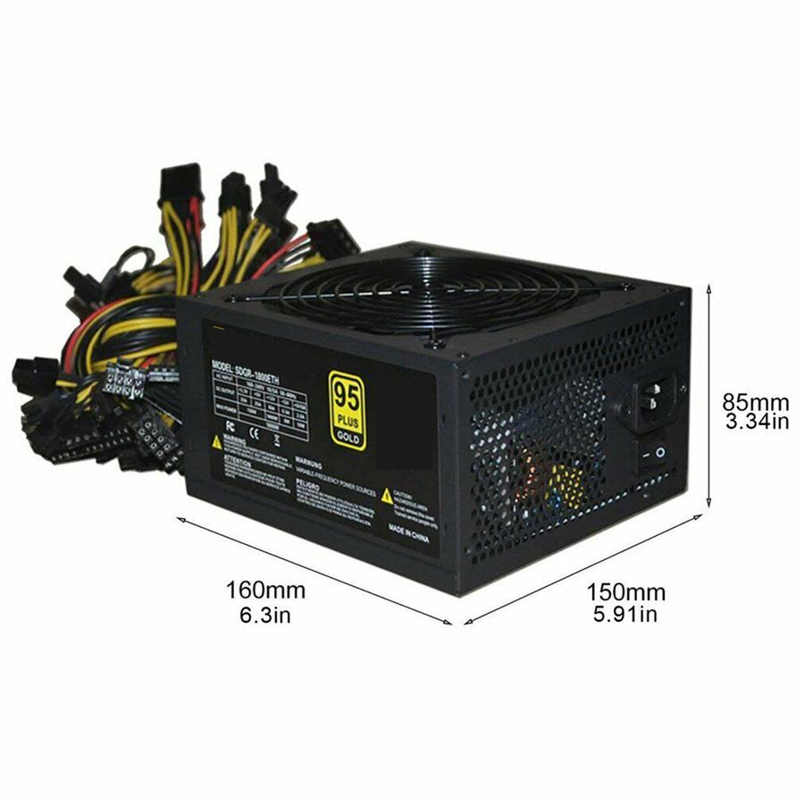 2400W 95% ATX ETH 8-GPU Mining PSU