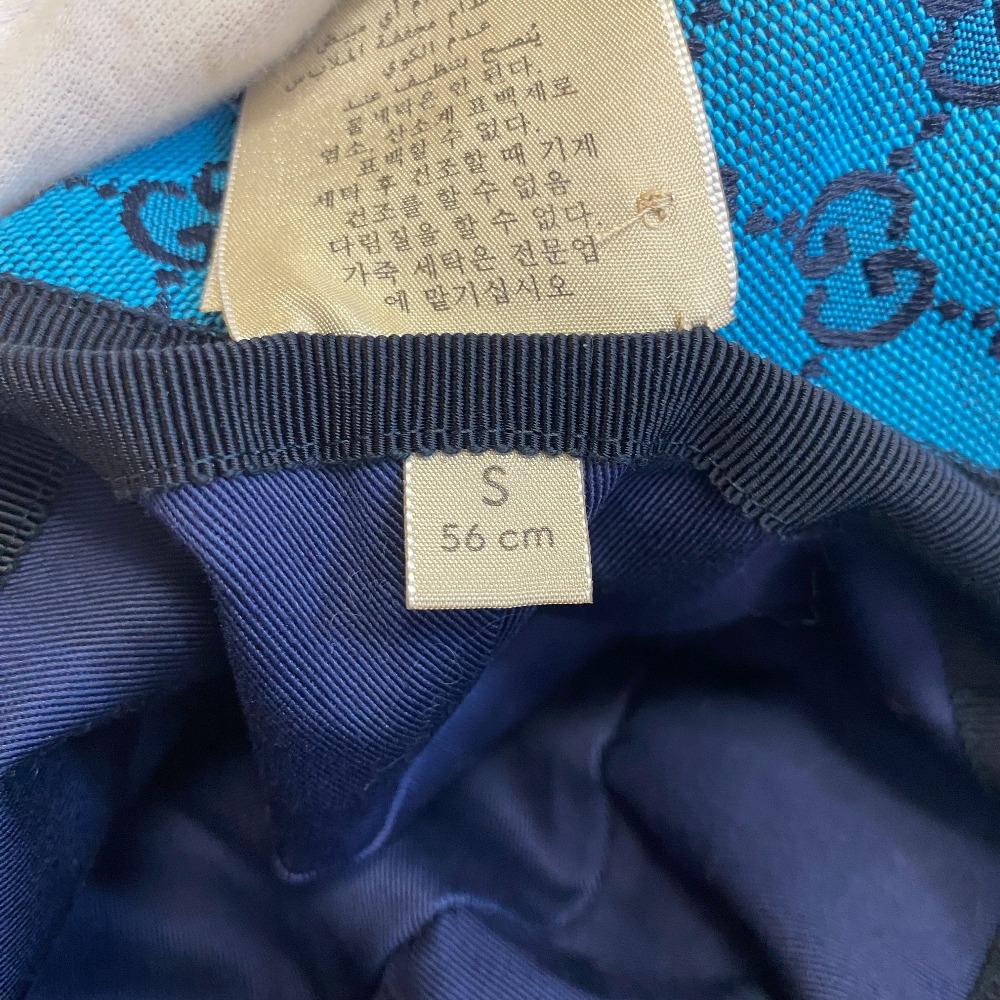 GUCCI 656573 Fedora hat GG canvas canvas Bucket hat hat blue canvas unisex Used