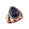 Natural Iolite Gemstone 925 Solid Sterling Silver Jewelry Two Tone Ring S.9 Q7p92