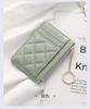 1pcs Soft sheepskin short wallet, small fragrance style diamond grid ultra-thin leather zipper mini change bag for women