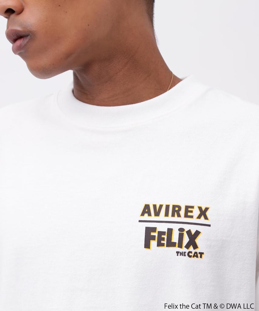 AVIREX FELIX EMBROIDERY LOGO Embroidered Logo Short Sleeve Size T-SHIRT, Men's T-Shirt, M, 030, White, 783-5134035