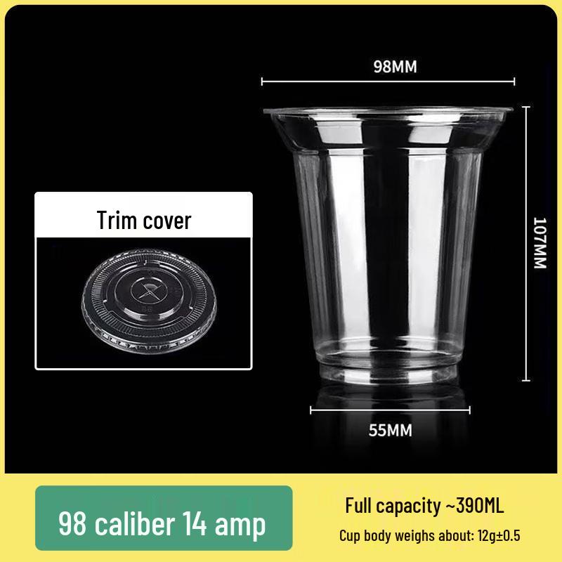 Erheshen Thickened Disposable Plastic Cups with Flat Lids