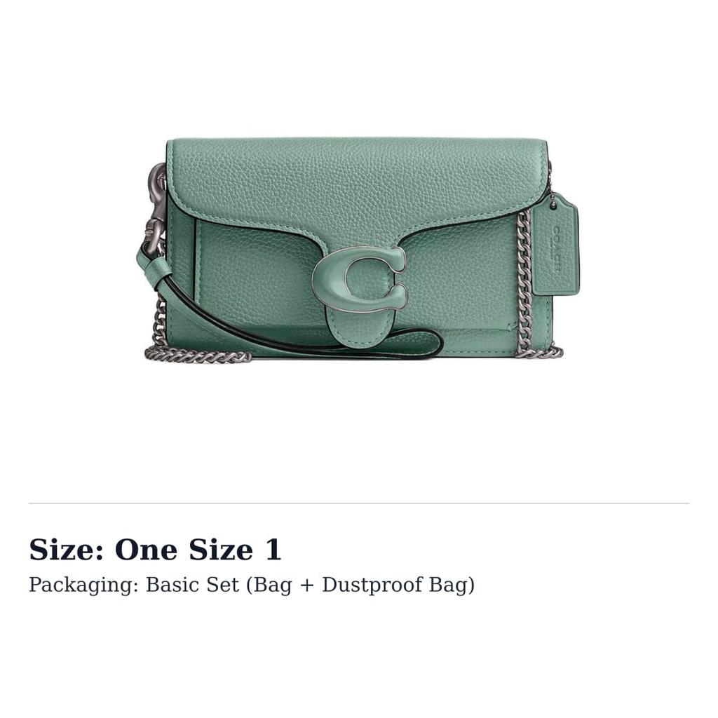 Coach Tabby Leather Envelope Shoulder Bag, Crossbody Bag Small Women's Aquamarine CJ925-LHAQM