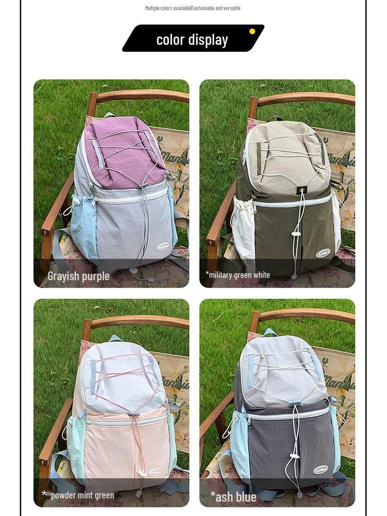 Stilvoller Damen-Farbblock-Leichtrucksack für Outdoor-Sport, Wandern, Radfahren und Reisen