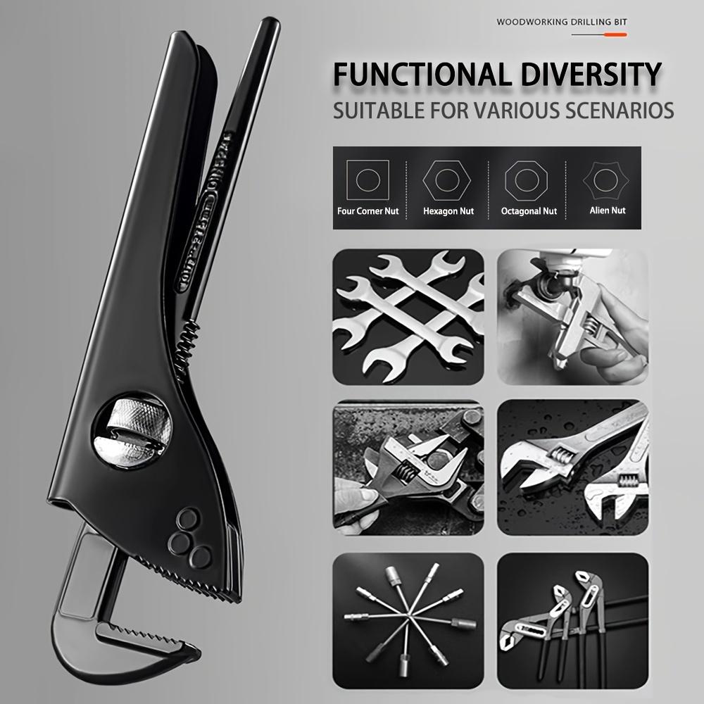 3pcs Plumbing Pliers Wrench,7/10/12inch Adjustable Water Pipe Plier Multi Functional Quick Water Pipe Wrench