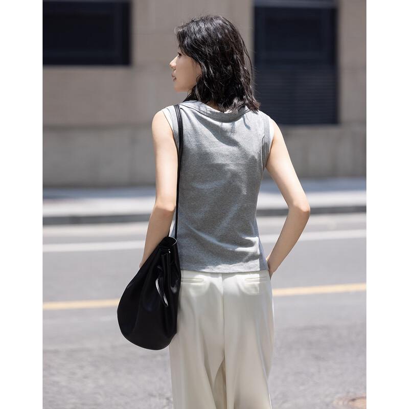 Demana Faux Two-Piece U-Neck Vest T-Shirt