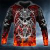 Men Hoodies 3D Print Horror Flaming Skull Graphic Fashion New Style Casual Pullover  Personality Oversize Men’s Clothing Tops