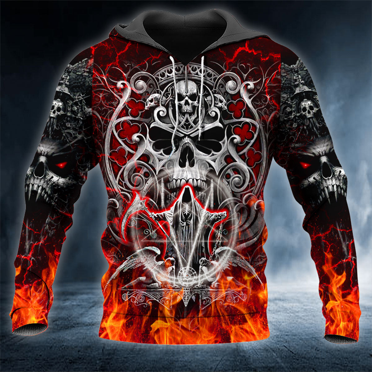

Men Hoodies 3D Print Horror Flaming Skull Graphic Fashion New Style Casual Pullover Personality Oversize Men’s Clothing Tops 6XL