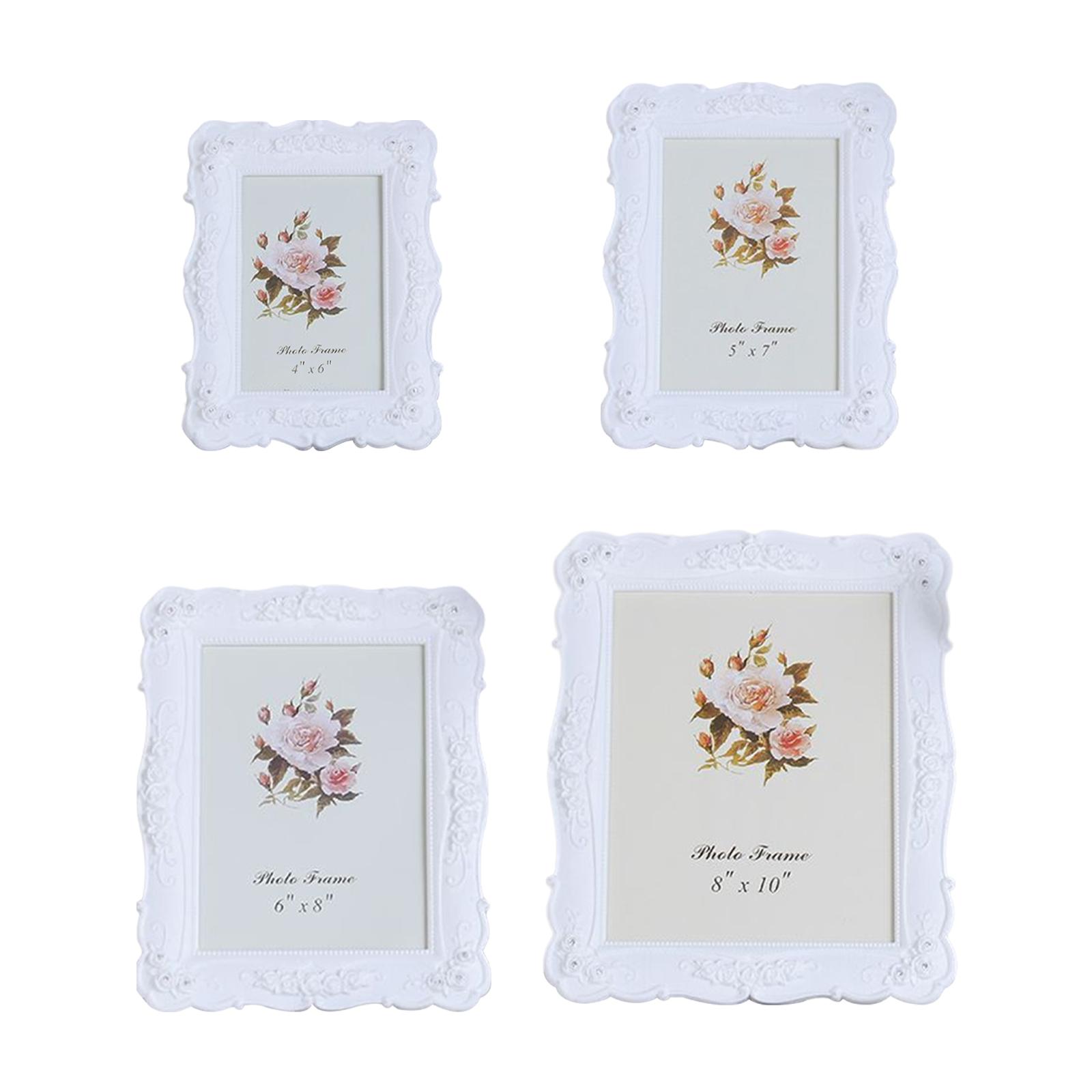

Ornate Rose Photo Frames Resin Art Picture Frame Display for Living Room Office Wedding Family Decor 6 inch