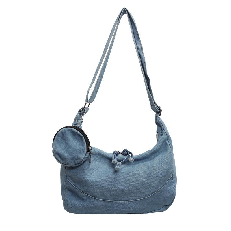 Denim Dumpling Bag Bag Female New Simple Solid Color Ladies Shoulder Crossbody Casual Lightweight Girl Bag