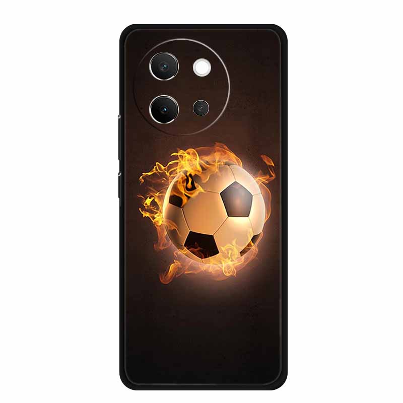 For Vivo V40 Lite Case V40lite V 40 Lite Fashion Black Silicone Soft Back Cover Case For Vivo V30e 5G Phone Case V 30 e Funda