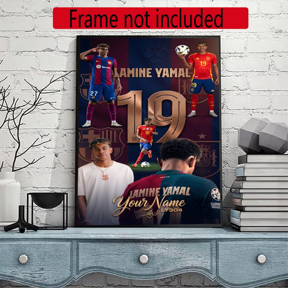 Lamin Yamal Customize Text Diamond Painting Round Diamond Mosaic Suitable For Beginners Diamond Painting Rhinestones Gift Frameless