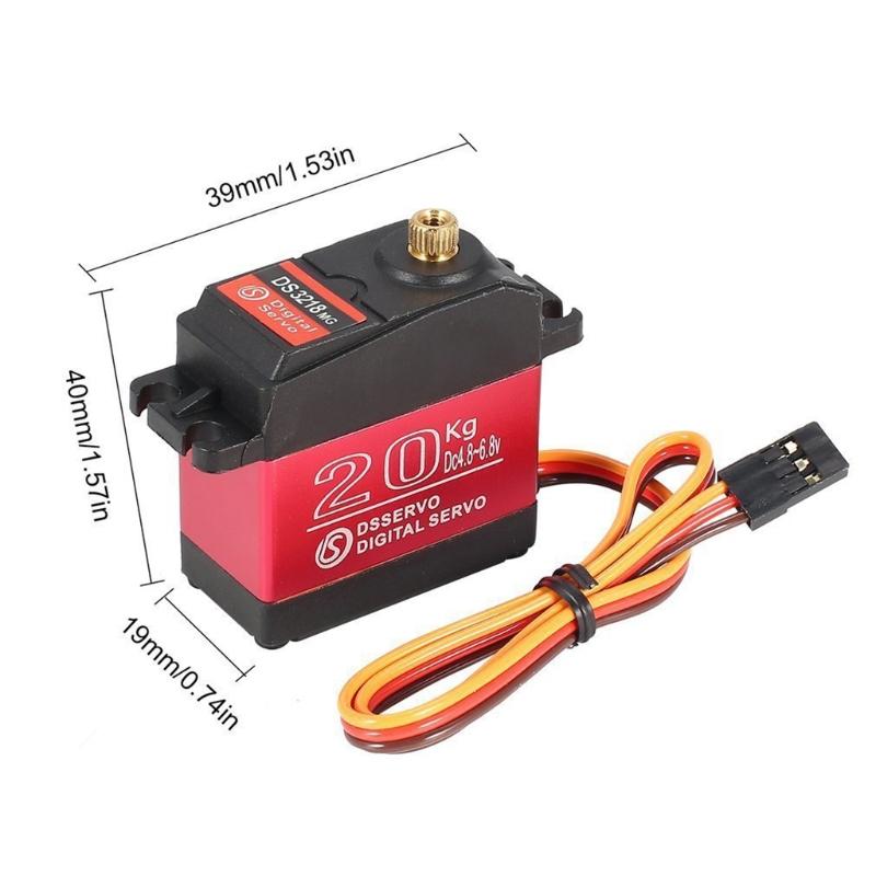 1pcs 20kg High Torque Coreless Servo Motor Metal igital Waterproof Gear & Copper+Aluminum Servo Gear for Robotic IY