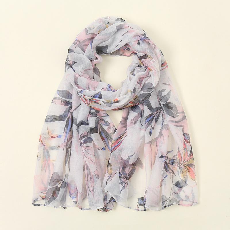 Winter Breathable Retro Floral Cotton Viscose Shawls Scarf Lady High Quality Wrap Pashmina Stole Bufandas Muslim Hijab 180*85Cm