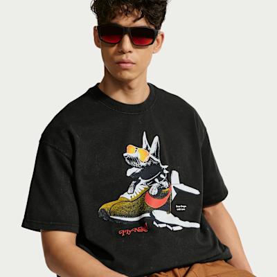 Nike Sportswear T Shirts Men's Black Crew Neck Moderate