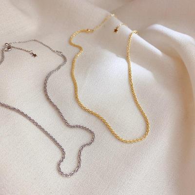 Korean Real Gold-Plated Versatile Clavicle Chain Necklace for Women