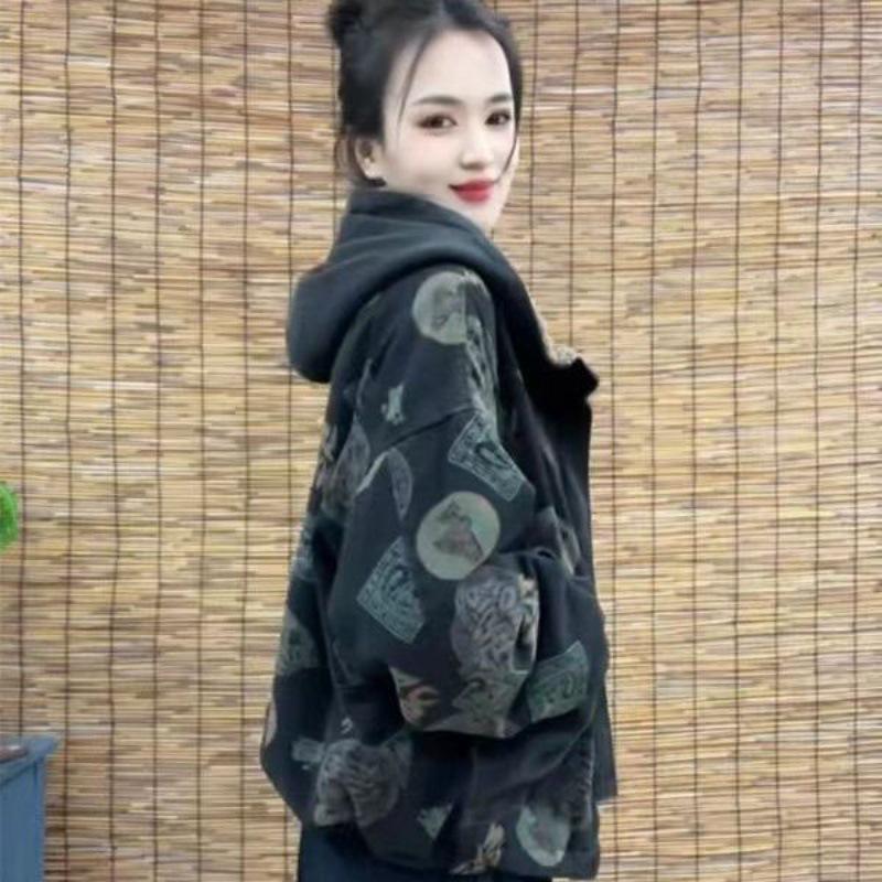 2025 Winter Women's Stylish Plaid Hooded Cotton Coat: Plus Velvet, Thickened, Casual, Versatile, Age-Reducing