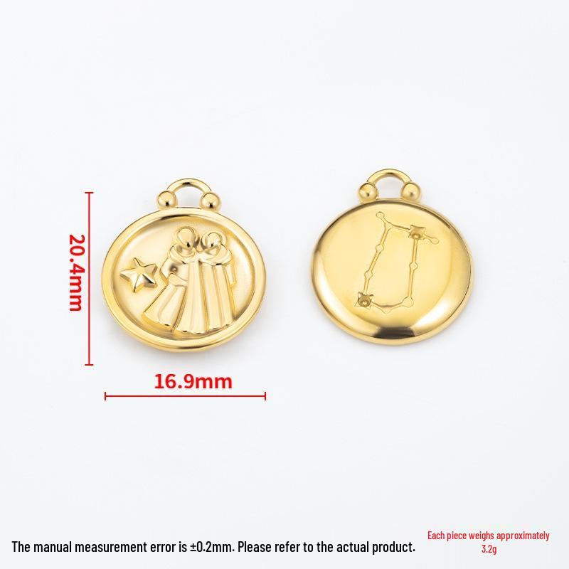 18k Gold Zodiac Pendants for DIY Luxury Jewelry - Small Accessories for Bracelets & Necklaces