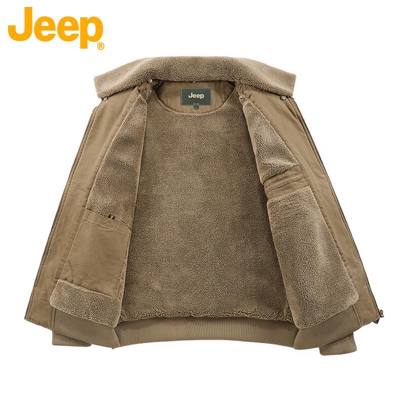JEEP Men's Retro Washed Fleece Lined Winter Workwear Jacket