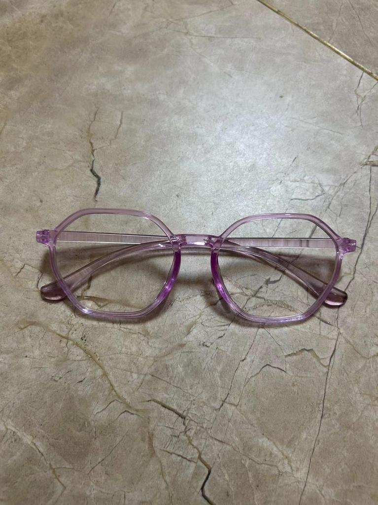 Purple Slim Women's Retro Small Frame Anti-Blue Light Glasses for Myopia