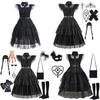 Mittwoch Addams Vintage Spitze Gothic Maxikleid für Mädchen 3 bis 8 Jahre