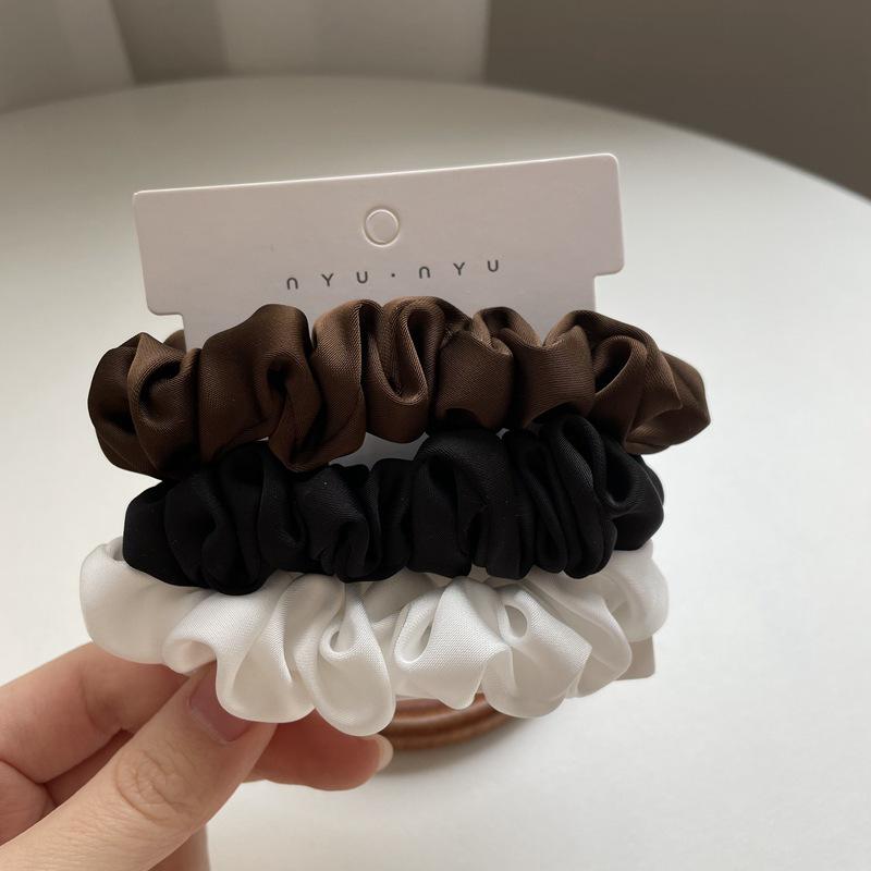 Korean Silk Hair Tie: Elegant, Simple French Style Hair Rope with Small Intestine Ring Design