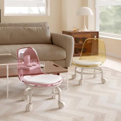 Haushalts Transparentes Acryl Kleiner Hocker mit Universalrad Kleinkinderhocker Fauler Rückenlehnen Rollschuh Hocker