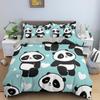 Cartoon Panda Children's Bedding Set For Kids Baby Girls Pink Duvet Cover Set Pillow Case King Size Soft 2/3pcs Twin Quilt Cover