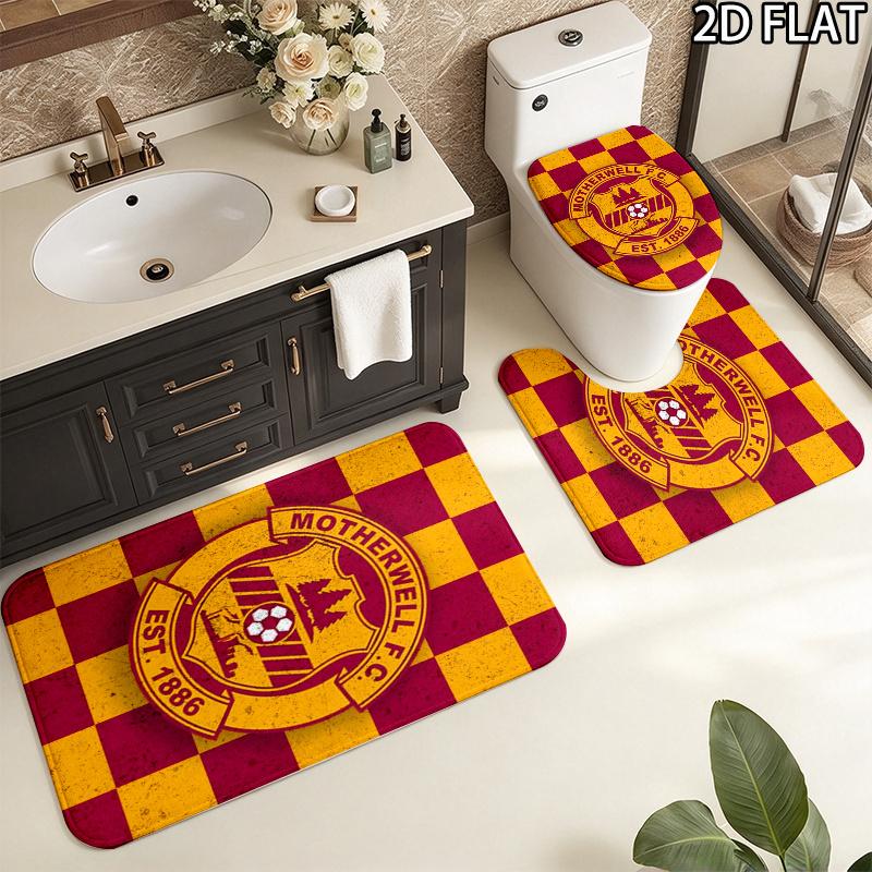 3Pcs Flannel Toilet Mat Set Mtdmotherwell Fc Bathroom Rug Bath Carpet Non Slip Home Decor