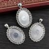 5pcs 13x18mm 18x25mm 30x40mm Inner Size Oval Rhodium KC Gold Plated Rhinestone Style Cameo Cabochon Base Setting Pendant