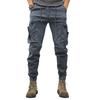 Pantaloni Cargo da Uomo Primavera Autunno Vita con Coulisse Tasche Multiple Caviglia Elastica Colore Unico