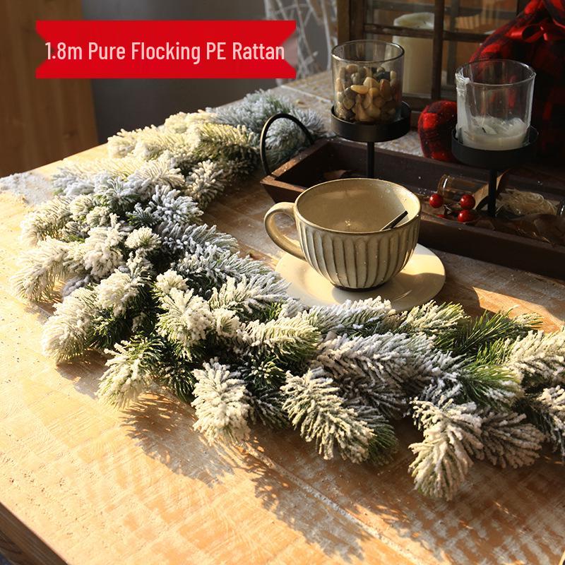Christmas Encryption 2.7m Flocked Vine Door Hanging Decoration