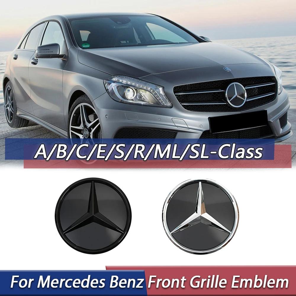 Hot Car Sticker LED Emblem Glossy Black Silver OE Style Front Grille Star Emblem For Mercedes Benz A/B/C/E/S/R/ML/SL-Class Borde