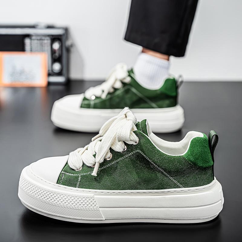 Sneakers da Uomo con Plateau Autunno Nuovi Traspiranti Moda Allacciatura Scarpe Casual Antiscivolo Aumento Altezza Comode Scarpe Vulcanizzate