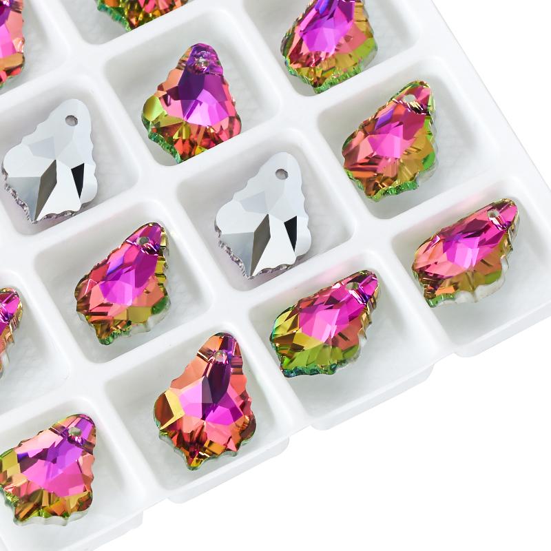 12Pcs Austria Crystal Pendant Loose Rhinestone Beads Charms Glass Jewelry Gems Stones for DIY Necklace Jewelry Making 11Styles
