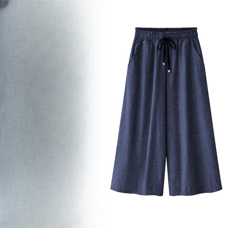 

Женские летние тонкие брюки большого размера с широкими штанинами, укороченные брюки-кюлоты свободного кроя 6XL