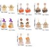 Alloy Halloween Earrings Pair, Holiday Accessory with Embellished Front for Party Outfits, Dress Up Looks and Photos