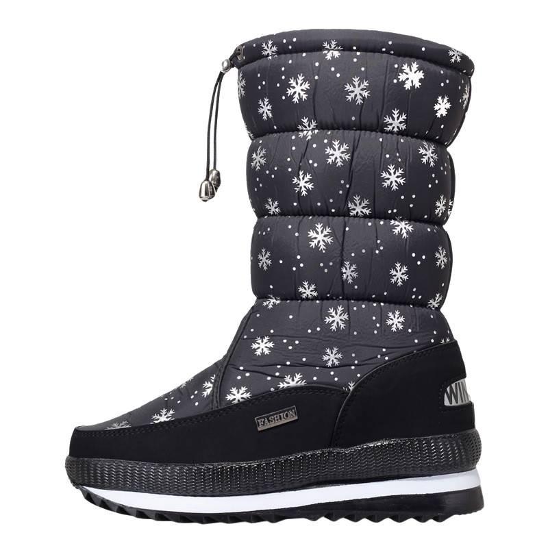 Gemütliche Warme Winter Schneestiefel Für Damen Rutschfeste Mittelhohe Plüschstiefel